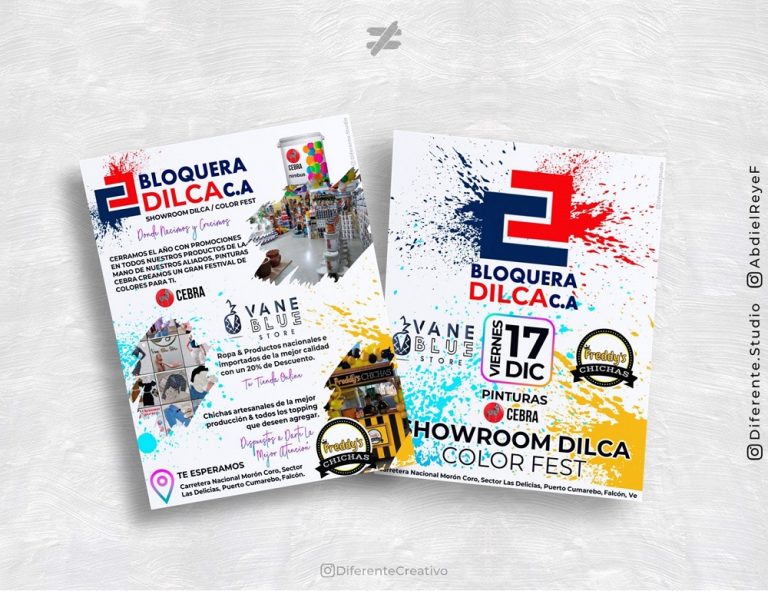 FreeLancer diseño de flyer folletos publicitario Dilca Dana rodríguez Puerto Cumarebo falcón Venezuela