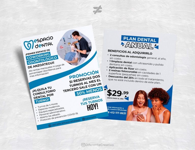 FreeLancer Diseñador grafico Venezolano diseño flyer folletos publicitario odontología Caracas, Maracaibo, Barcelona, Anzoátegui, Mérida