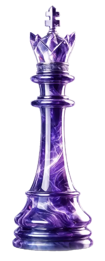 King - Futuristic crystal chess piece symbolizing strategy and intelligence, AI luxury artwork by Jose Abdiel + Hub365 AI for web design. (1)